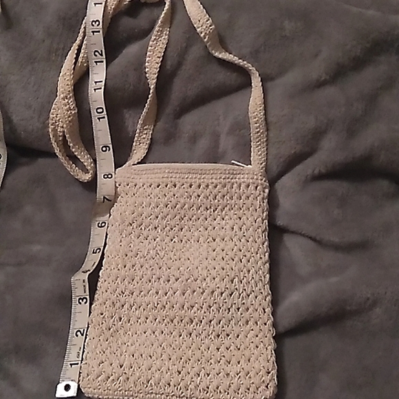 Off white macrame shoulder bag+ beaded clutch - Picture 1 of 3